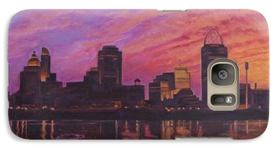 Cincinnati Galaxy S7 Case featuring the painting Cincinnati Skyline by Andrew Danielsen