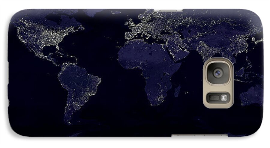 Earth At Night Galaxy S7 Case featuring the photograph City Lights by Sebastian Musial