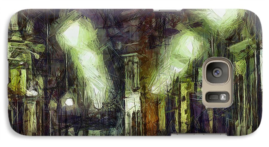 Www.themidnightstreets.net Galaxy S7 Case featuring the digital art City Street by Joe Misrasi
