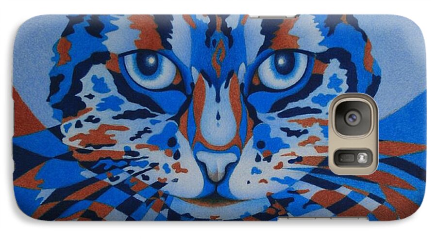 Cat Galaxy S7 Case featuring the painting Color Cat III by Pamela Clements