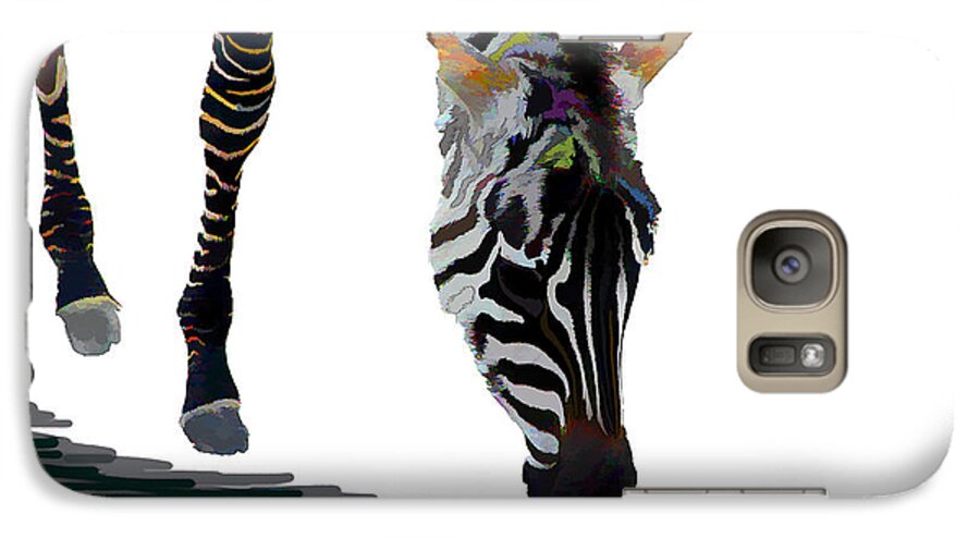 Animal Galaxy S7 Case featuring the digital art Colorful Zebra 2 by Teresa Zieba