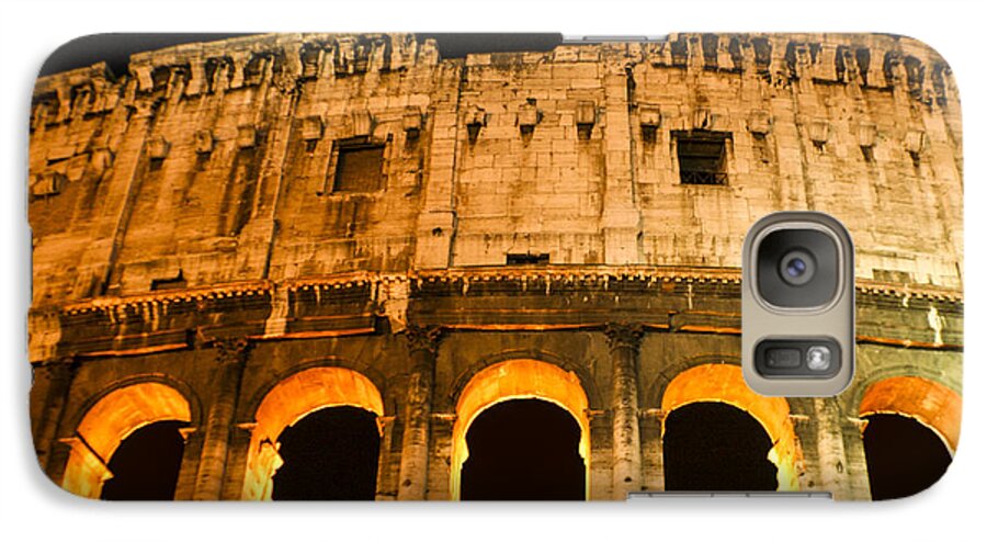 Rome Galaxy S7 Case featuring the photograph Colosseum at Night by Rob Tullis
