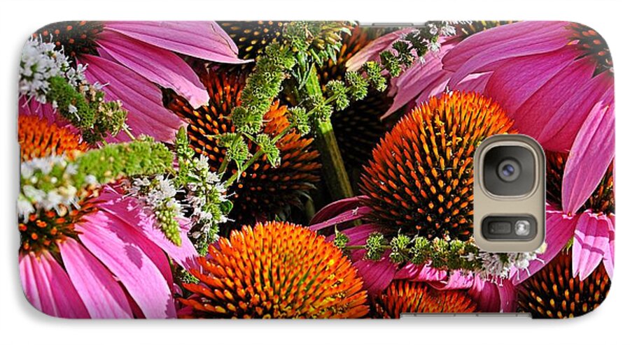 Cone Flowers Galaxy S7 Case featuring the photograph Cone Flowers and Mint by Jeanne May