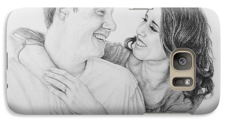 Wedding Galaxy S7 Case featuring the drawing Couple by Mike Ivey