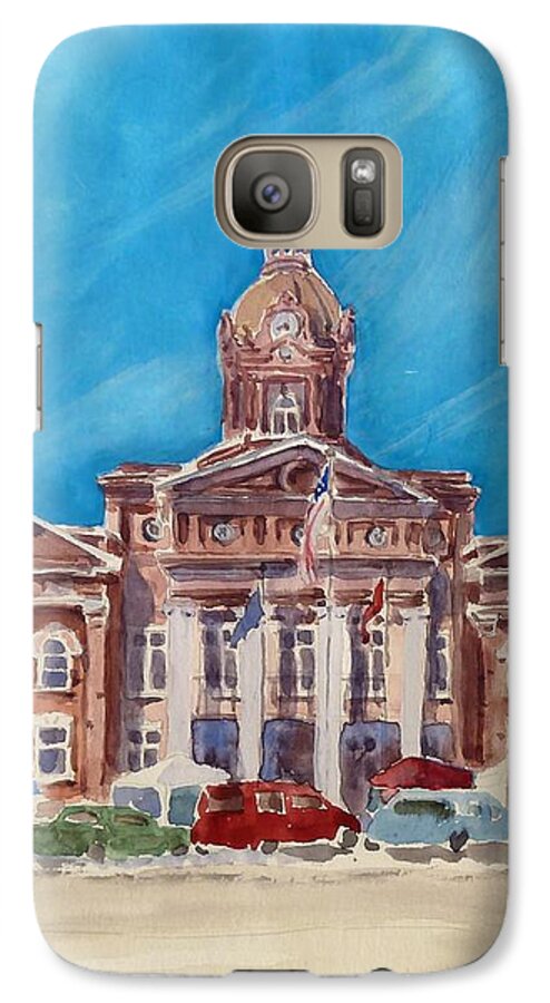 Coweta County Galaxy S7 Case featuring the painting Coweta County Courthouse Painting by Sally Simon