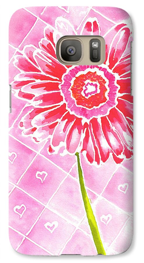 Daisy Galaxy S7 Case featuring the painting Daisy Love by Terry Taylor