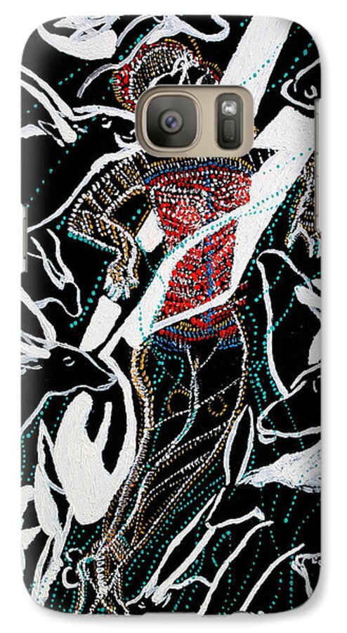 Jesus Galaxy S7 Case featuring the painting Dinka dance by Gloria Ssali