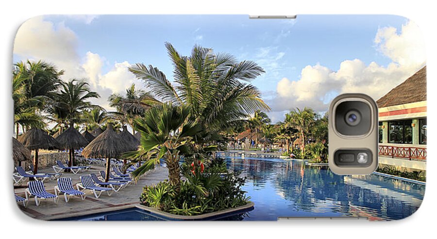 Swimming Pool Galaxy S7 Case featuring the photograph Early Morning at the Pool by Teresa Zieba