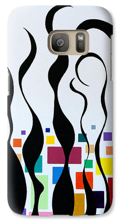 Expressionist Galaxy S7 Case featuring the painting Embracing by Thomas Gronowski