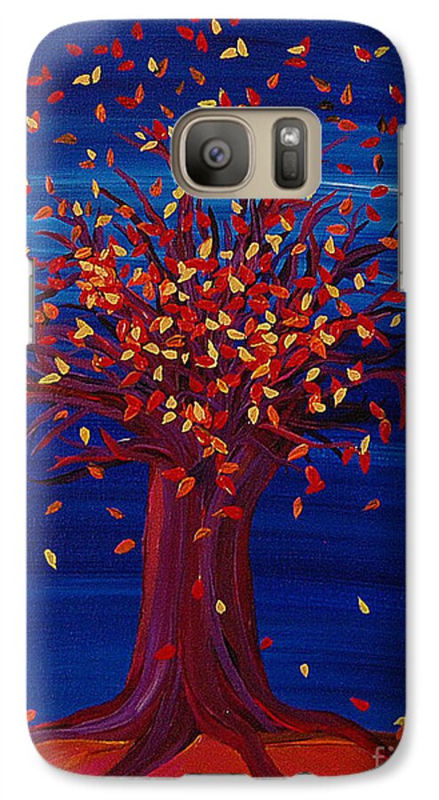 Tree Galaxy S7 Case featuring the painting Fall Tree Fantasy by jrr by First Star Art