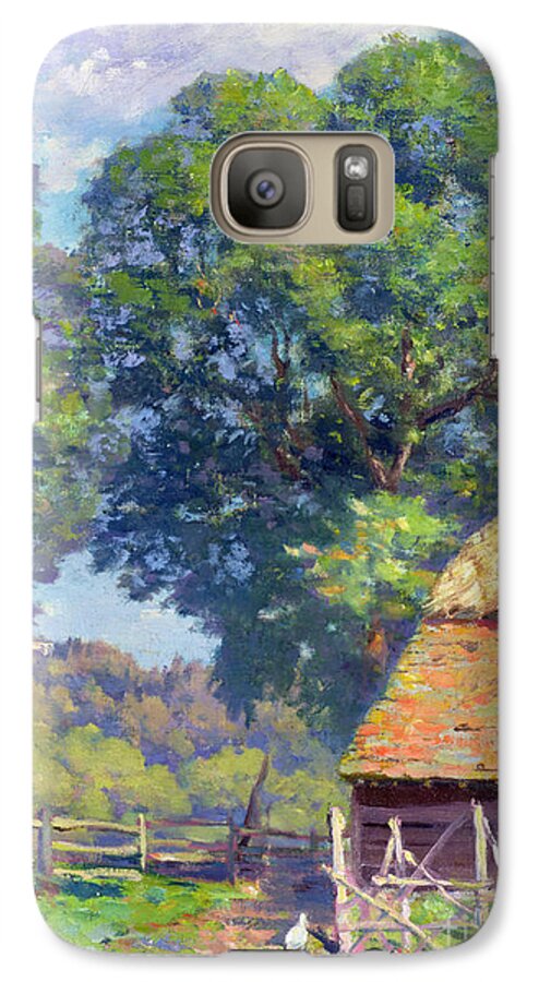 Fence Galaxy S7 Case featuring the painting Farmyard with Poultry by Gabriel Edouard Thurner