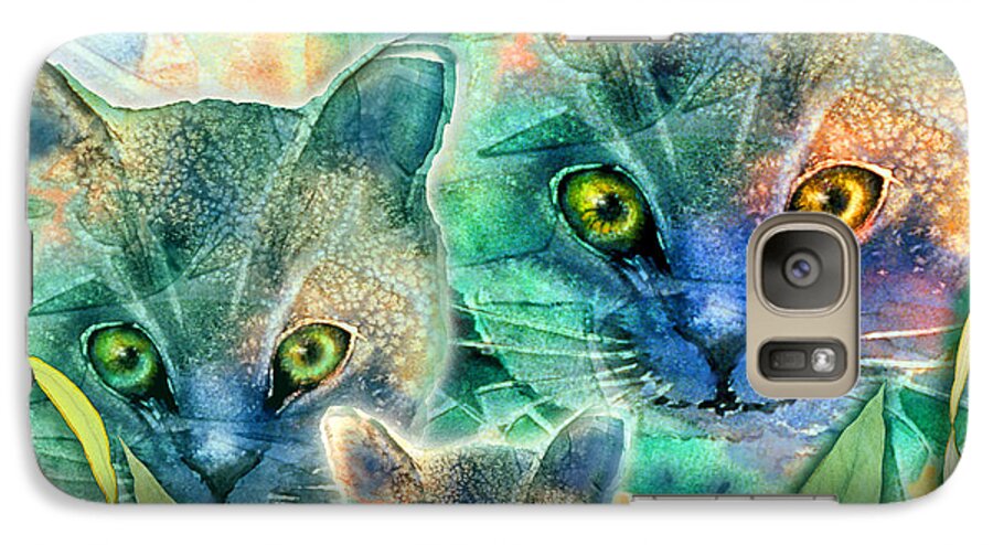 Feline Family Galaxy S7 Case featuring the painting Feline Family by Teresa Ascone
