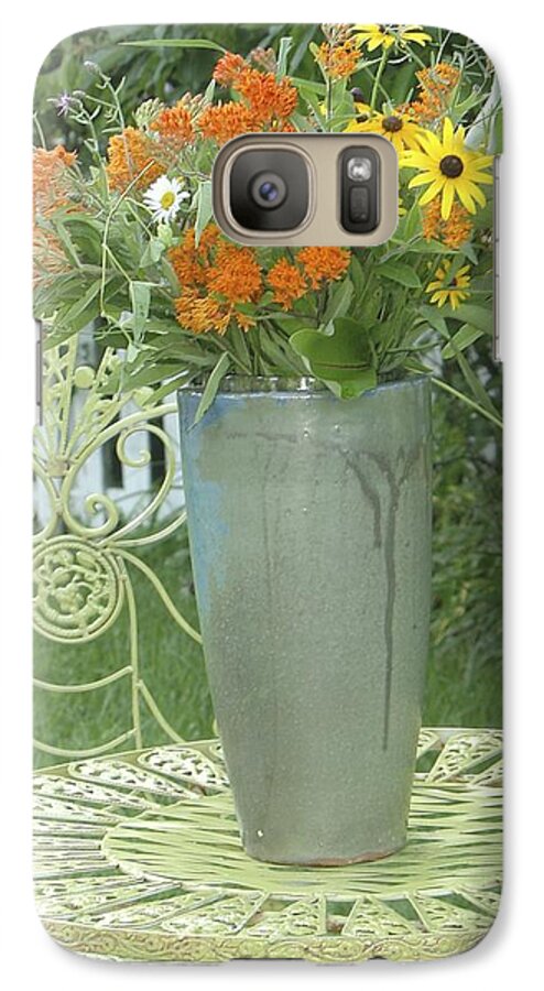 Flower Vase Picture Galaxy S7 Case featuring the photograph Field flowers at the mill by Delona Seserman