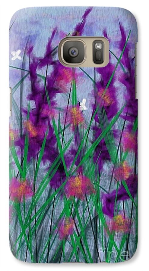 Painting Galaxy S7 Case featuring the painting Field Flowers by Judy Via-Wolff