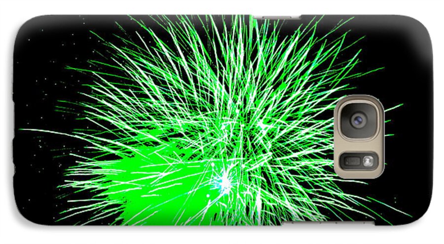 Fireworks Galaxy S7 Case featuring the photograph Fireworks in Green by Michael Porchik