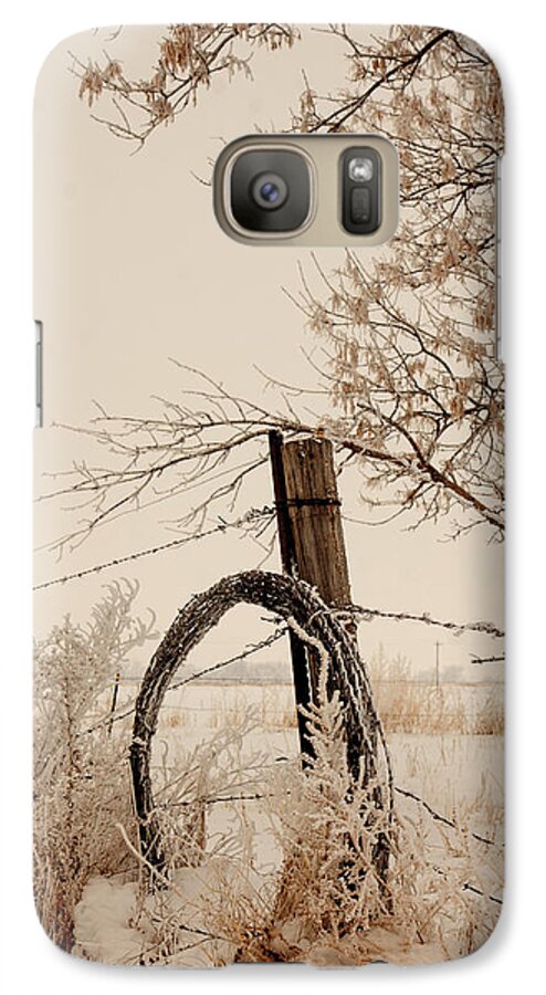  Farmers Galaxy S7 Case featuring the photograph Fixing Fence by Shirley Heier