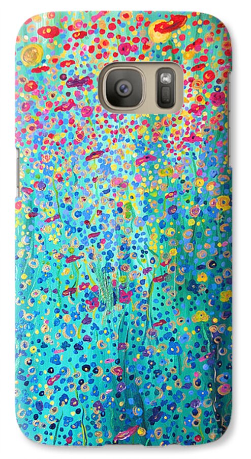 Floral Galaxy S7 Case featuring the painting Floral Symphony by Stacey Zimmerman
