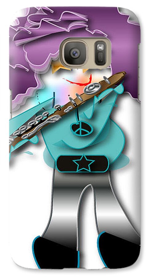 Flute Player Galaxy S7 Case featuring the digital art Flute Player by Marvin Blaine