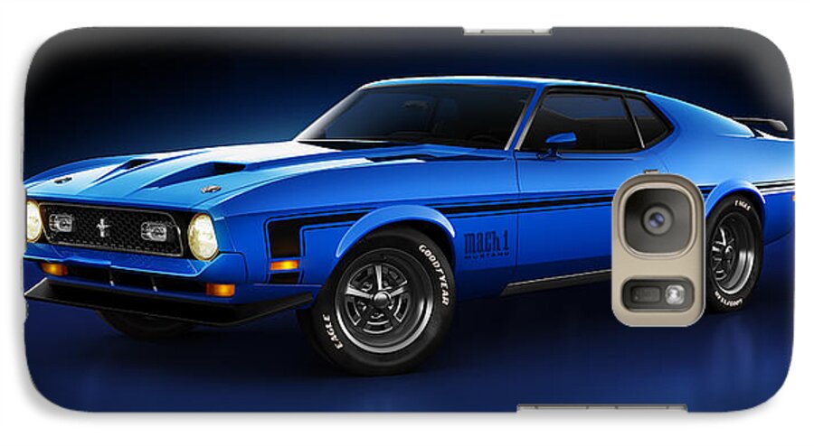 Transportation Galaxy S7 Case featuring the digital art Ford Mustang Mach 1 - Slipstream by Marc Orphanos