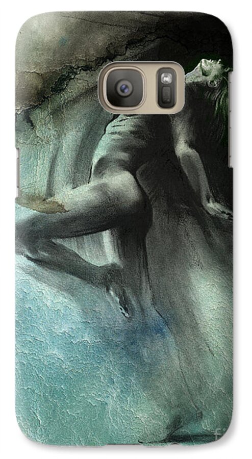 Figurative Galaxy S7 Case featuring the drawing Fount I - textured by Paul Davenport