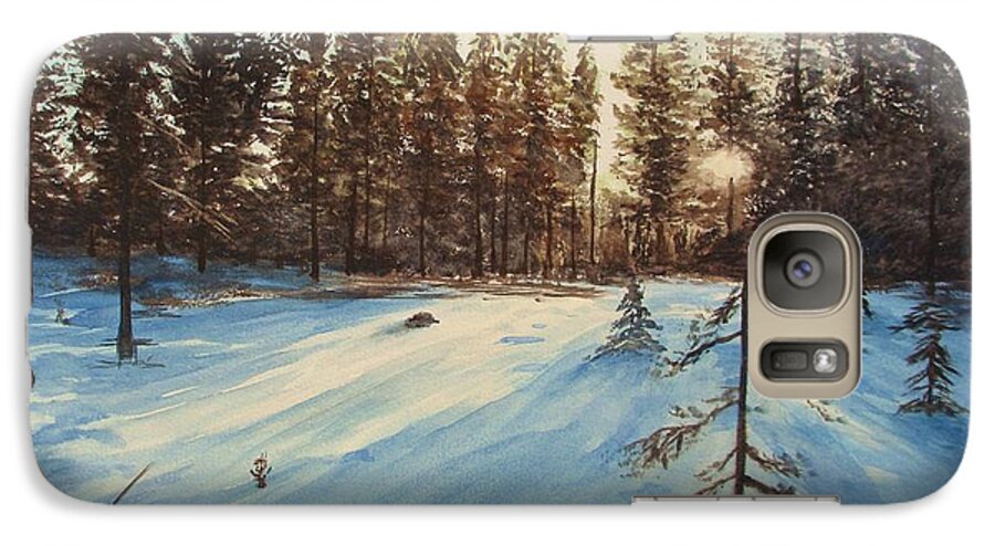 Winter Landscape Galaxy S7 Case featuring the painting Freezing Forest by Martin Howard