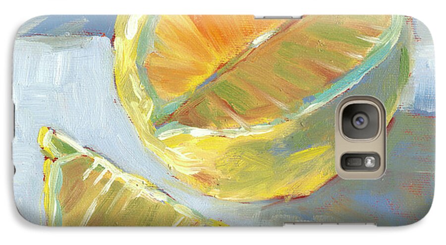 Lemons Galaxy S7 Case featuring the painting Fresh Lemons by Pam Talley