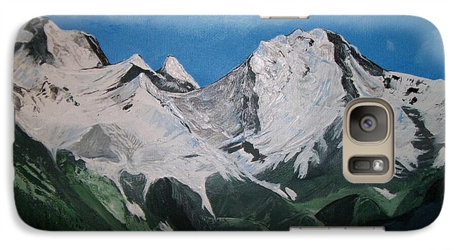 Landscape Galaxy S7 Case featuring the painting Glacier Lake by Sharon Duguay