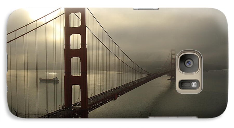 Golden Gate Galaxy S7 Case featuring the photograph Golden Gate Bridge Fog Lifting by Scott Rackers