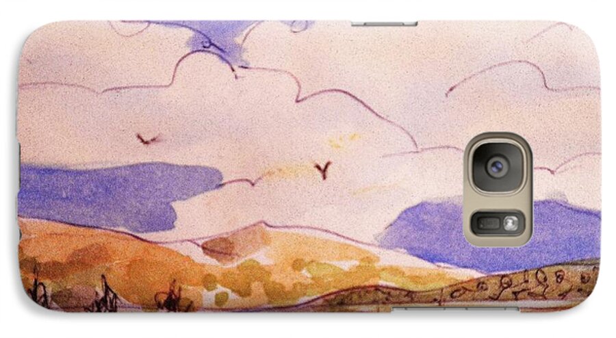 Landscape Galaxy S7 Case featuring the painting Golden Hills by Suzanne McKay