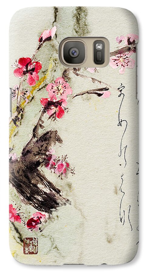 Haiga Galaxy S7 Case featuring the painting Haiga my spring too is an ecstasy by Peter V Quenter