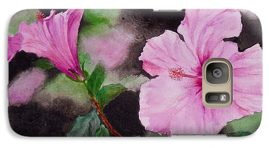 Flowers. Hibiscus Galaxy S7 Case featuring the painting Hibiscus - So Pretty in Pink by Sher Nasser