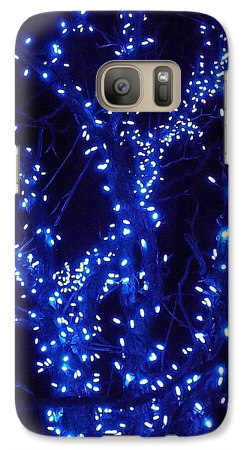 Holiday Cards Galaxy S7 Case featuring the photograph Holiday Glow Blue by Darren Robinson