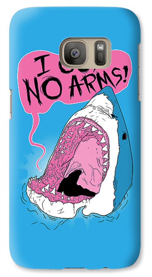 Shark Galaxy S7 Case featuring the digital art I Got No Arms by Mike Lopez