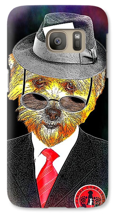 Canine Community Reporter Galaxy S7 Case featuring the digital art I Report The News by Kathy Tarochione
