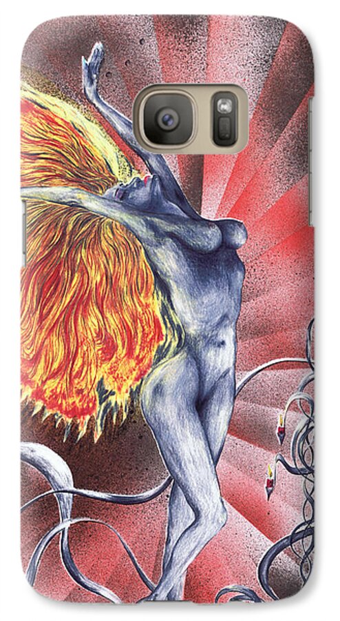 Figurative Drawings Galaxy S7 Case featuring the mixed media Inferno by Kenneth Clarke