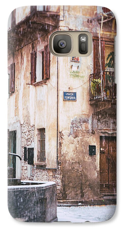 Architecture Galaxy S7 Case featuring the photograph Italian square in snow by Silvia Ganora