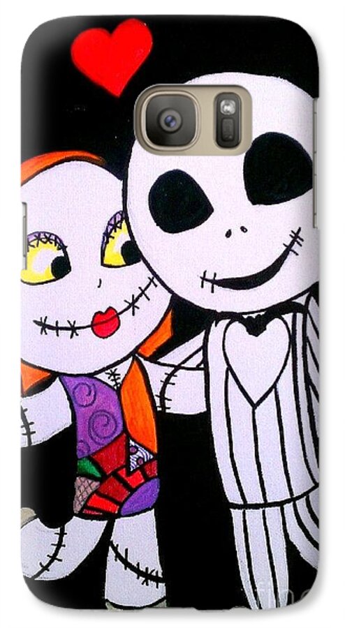 Marisela Mungia Galaxy S7 Case featuring the painting Jack and Sally by Marisela Mungia