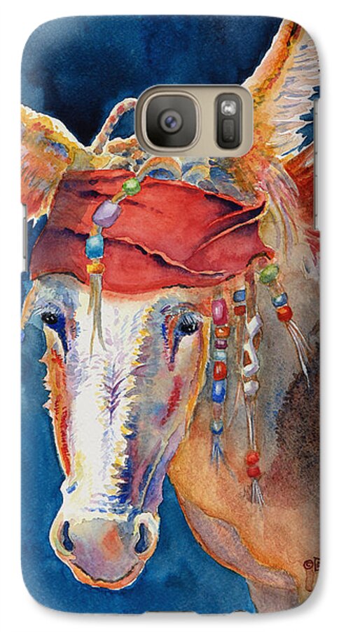 Father's Day Gift Galaxy S7 Case featuring the painting JACK BURRO - donkey by Deb Harclerode