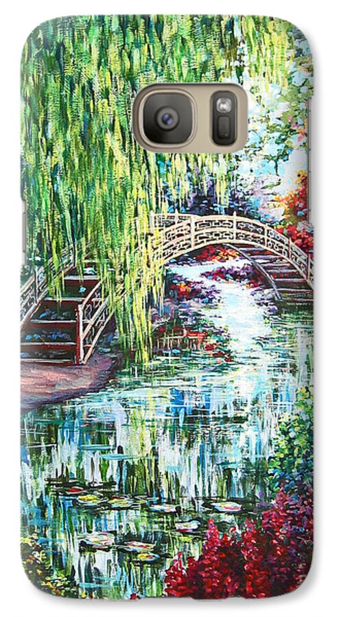 Japanese Garden Galaxy S7 Case featuring the painting Japanese Garden by Cheryl Del Toro