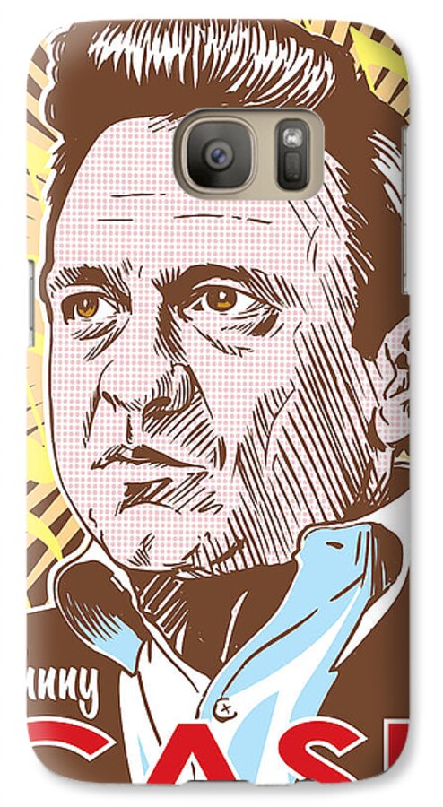 Outlaw Galaxy S7 Case featuring the digital art Johnny Cash Pop Art by Jim Zahniser