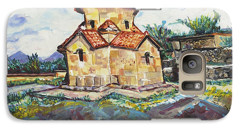 Spiritual Galaxy S7 Case featuring the painting Karmravor Church VII Century Armenia by Helena Bebirian