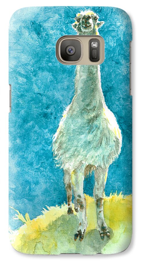 Llama Galaxy S7 Case featuring the painting King of the Hill by Andrew Gillette