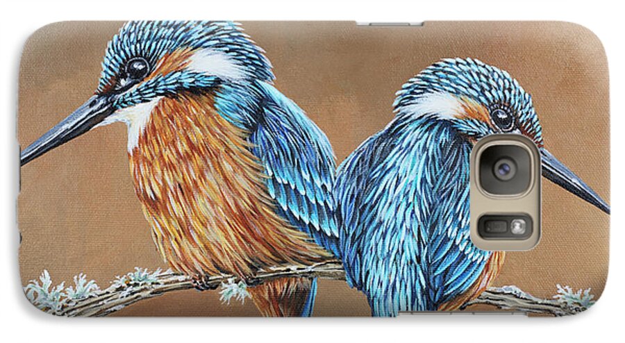 Kingfisher Galaxy S7 Case featuring the painting Kingfishers by Jane Girardot