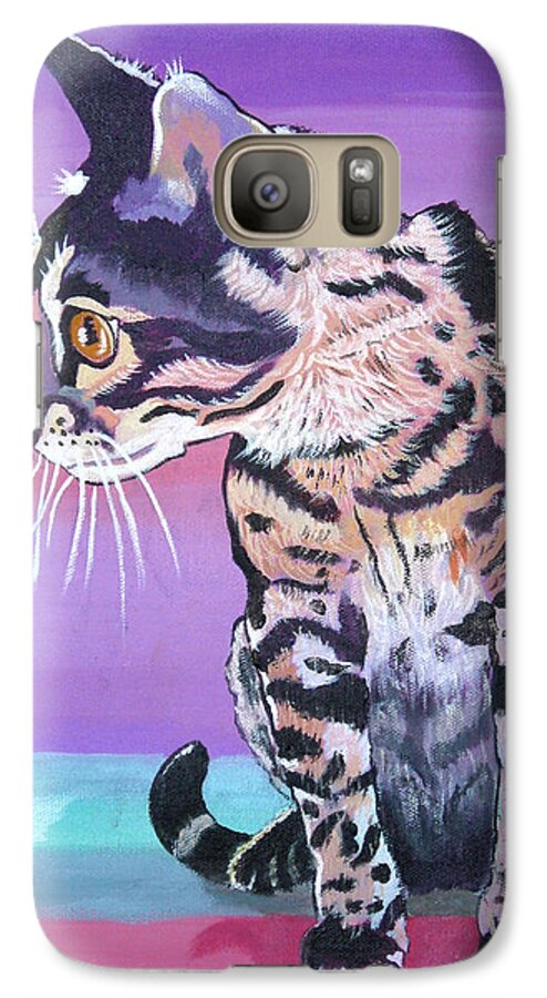 Bengal Cat Galaxy S7 Case featuring the painting Kitten Image by Phyllis Kaltenbach