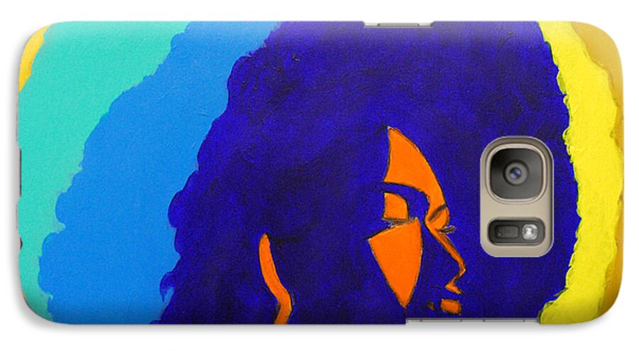 Afro Galaxy S7 Case featuring the painting Lady Indigo by Apanaki Temitayo M