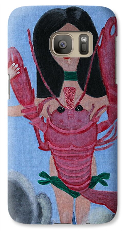 All Products Galaxy S7 Case featuring the painting Lady Lobster by Lorna Maza