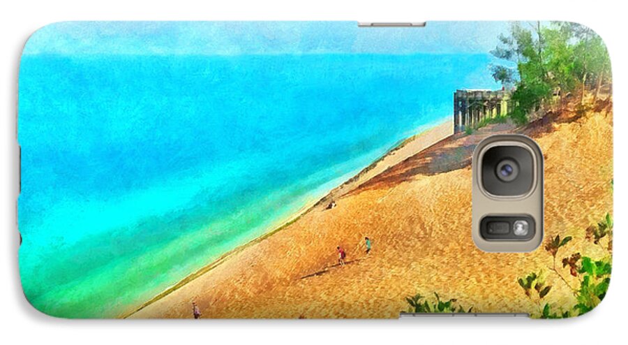 Sleeping Bear Dunes National Lakeshore Galaxy S7 Case featuring the digital art Lake Michigan Overlook on the Pierce Stocking Scenic Drive by Digital Photographic Arts