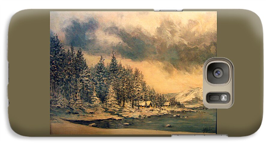 Nature Galaxy S7 Case featuring the painting Lake Tahoe Winter Colors 2 by Donna Tucker