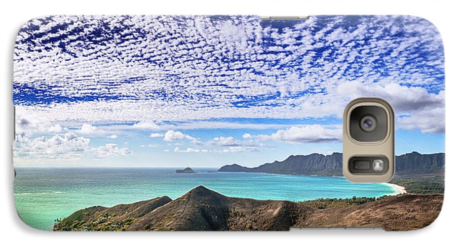 Lanikai Beach Galaxy S7 Case featuring the photograph Lanikai Beach cirrocumulus clouds by Aloha Art