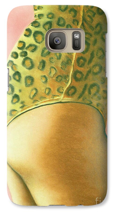 Feminine Galaxy S7 Case featuring the pastel Leopard Suit by Mary Ann Leitch